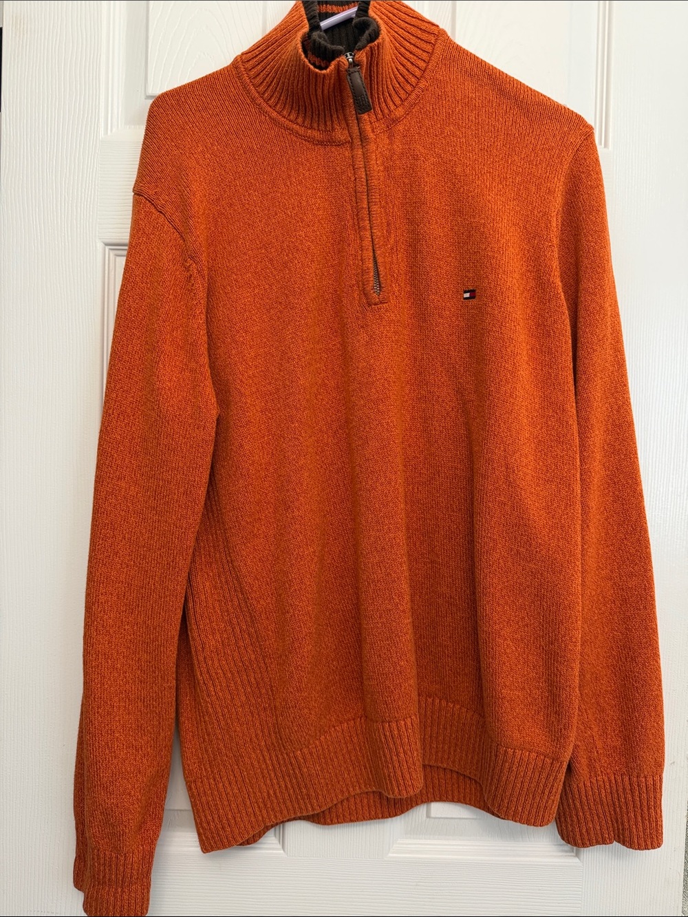 Tommy Hilfiger Orange Half-Zip Sweater